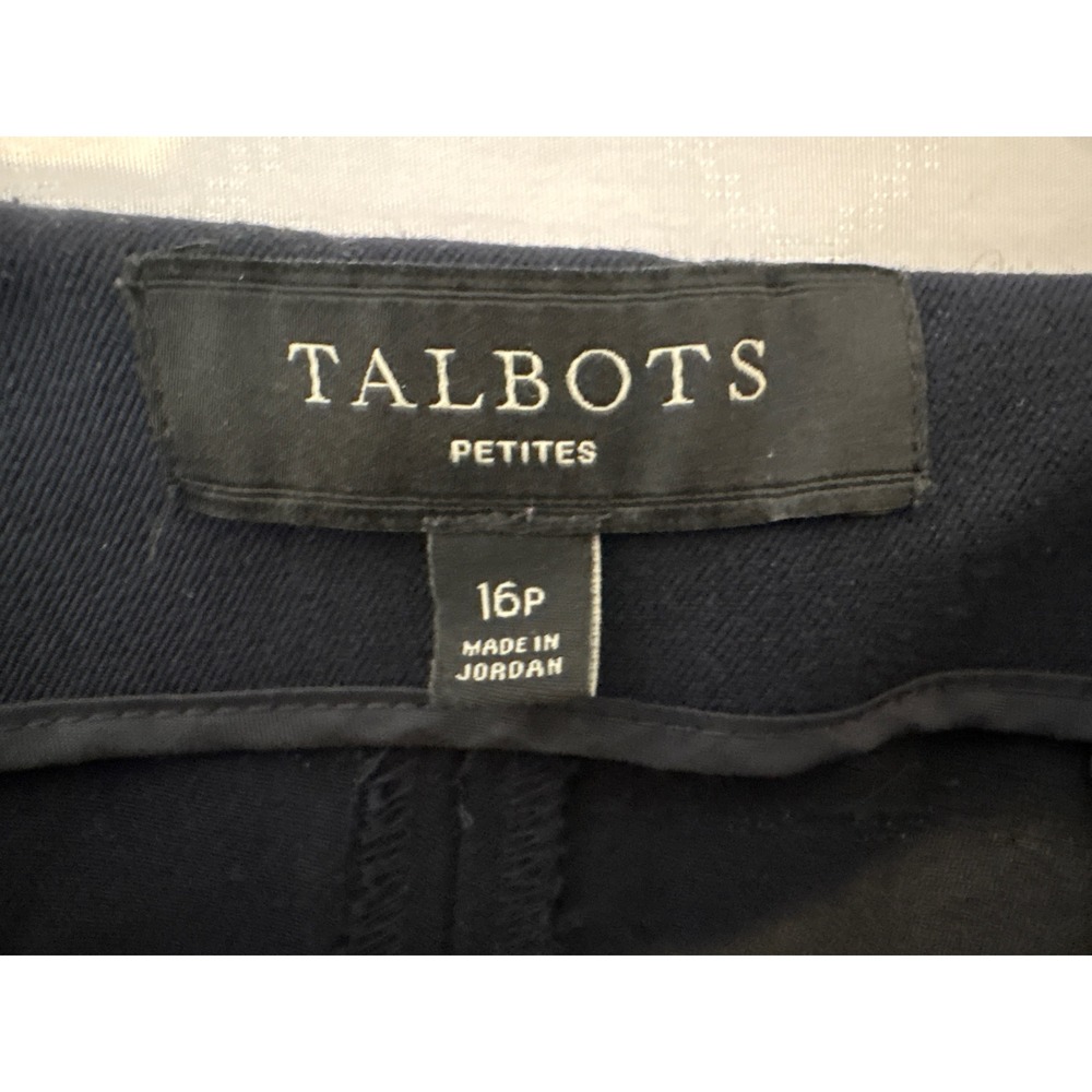 Talbots Navy Blue Tapered Stretch Dress Pants 16P Office-Chic Classic Academia - Picture 3 of 9